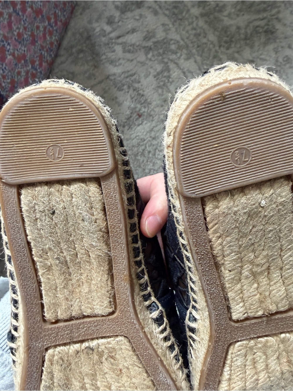 Black Tory Burch Lace Espadrilles Sz 7.5 - Picture 4 of 6